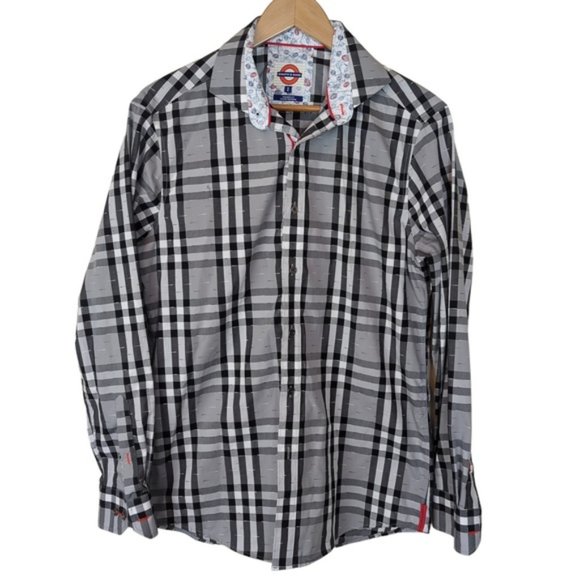 Jermyn & Bond Black White Check Modern Fit Cotton Button Down Shirt - Picture 2 of 13